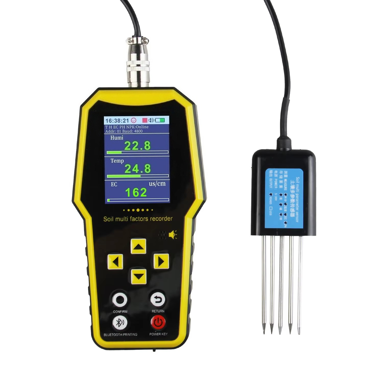 Temperature Humidity Sensor - 7 in 1 Portable Soil Moisture