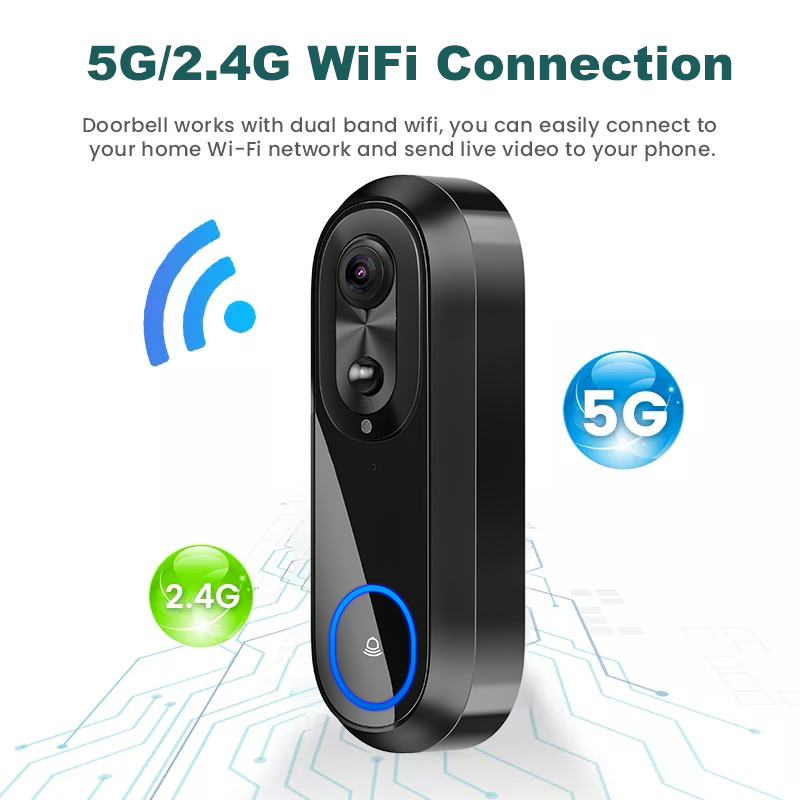 5G 2.4G WiFi Video Doorbell 10 - Smart Doorbell Wired recension och pris