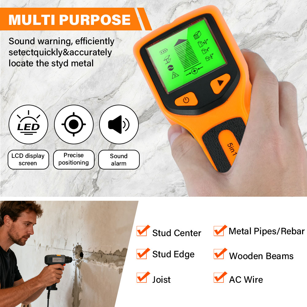 Wall Stud Detector 5 in 1 Hand - Water Leak Detector Wired recension och pris