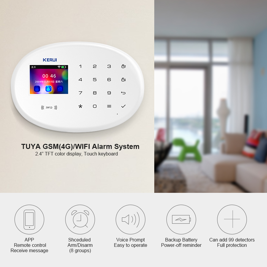 KERUI W202 WIFI GSM Alarm Syst - Smart Home Automation Diy recension och pris