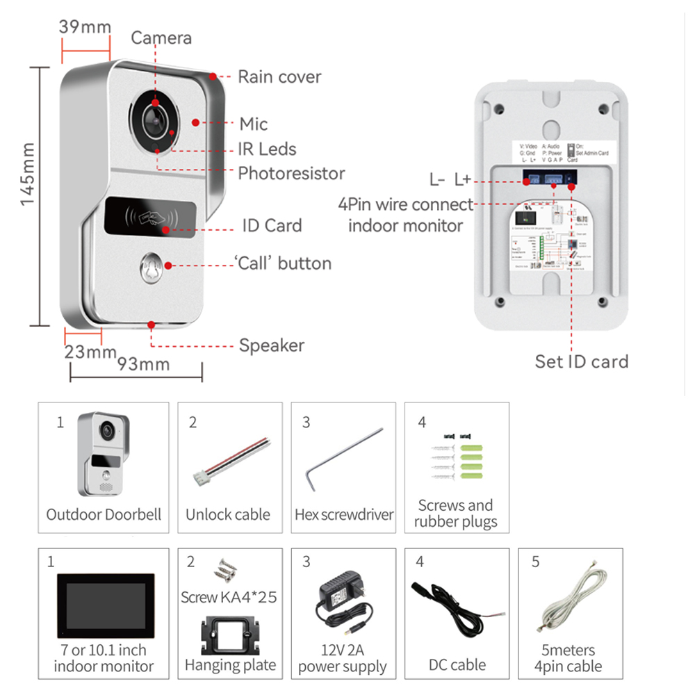 1080P 7 Inch WiFi Video Interc - Smart Doorbell Wired recension och pris
