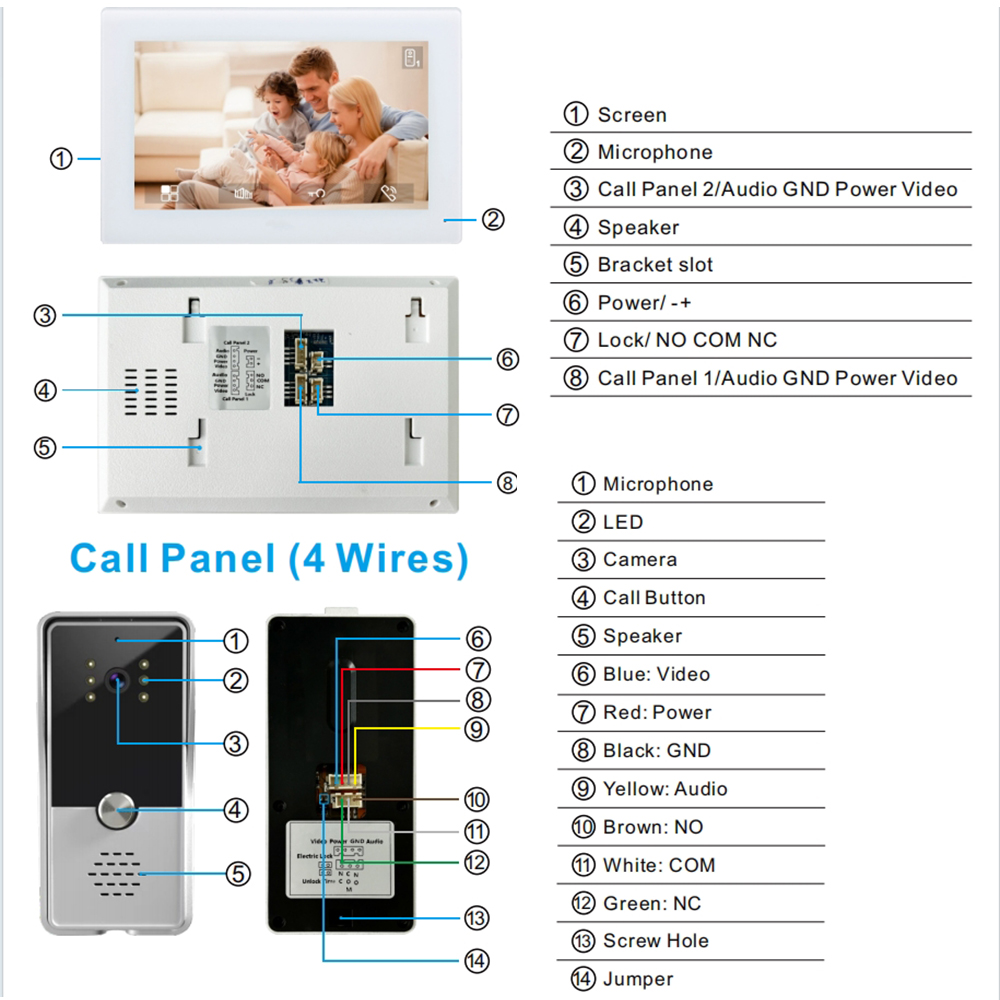7inch Color Wired Video Interc - Smart Doorbell Wired recension och pris