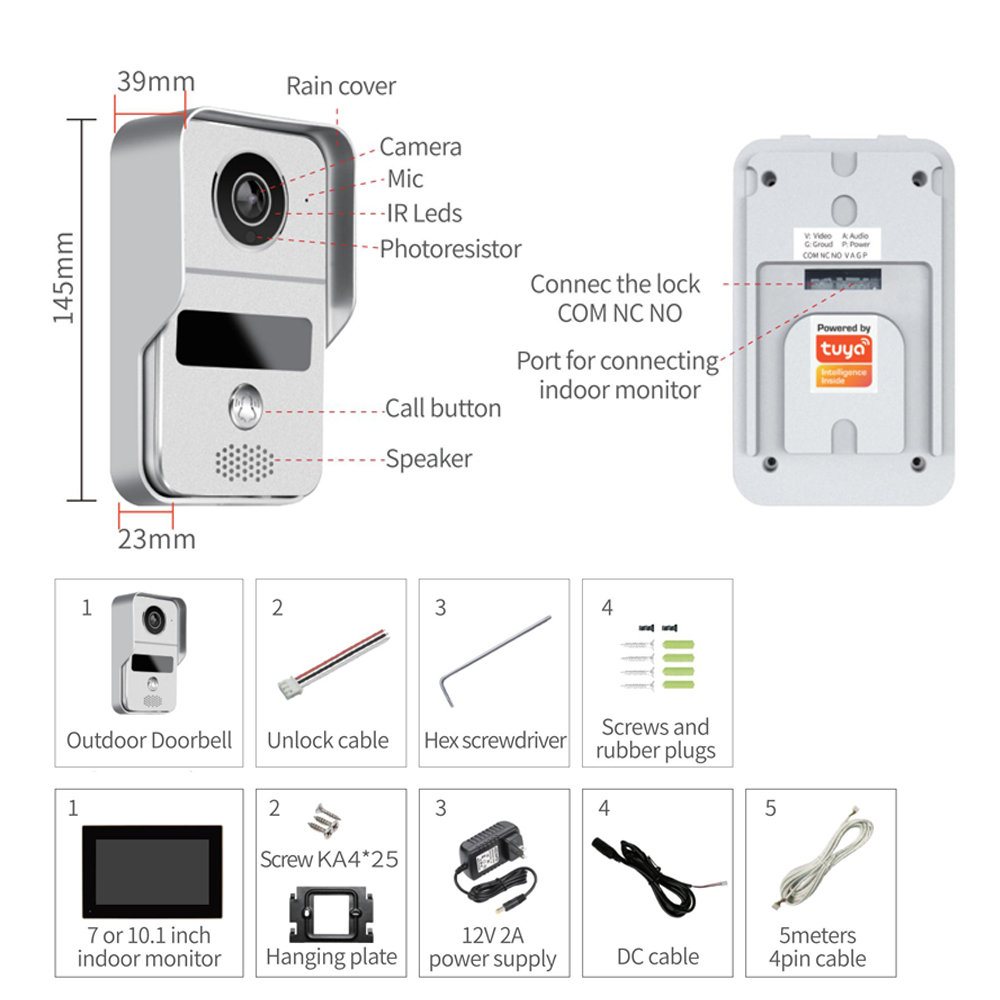 KW02 Wifi Video Doorbell Syste - Smart Doorbell Wired recension och pris