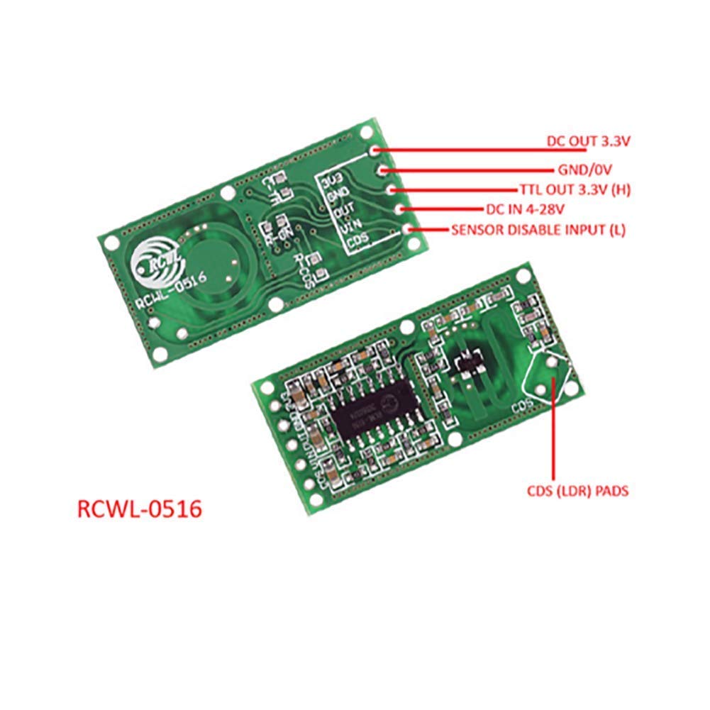 5PCS RCWL-0516 Motion Detectio - Esp8266 Nodemcu Board recension och pris
